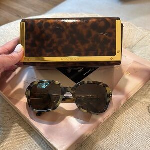 Tory Burch Tortoise Shell Sunglasses and Case Set